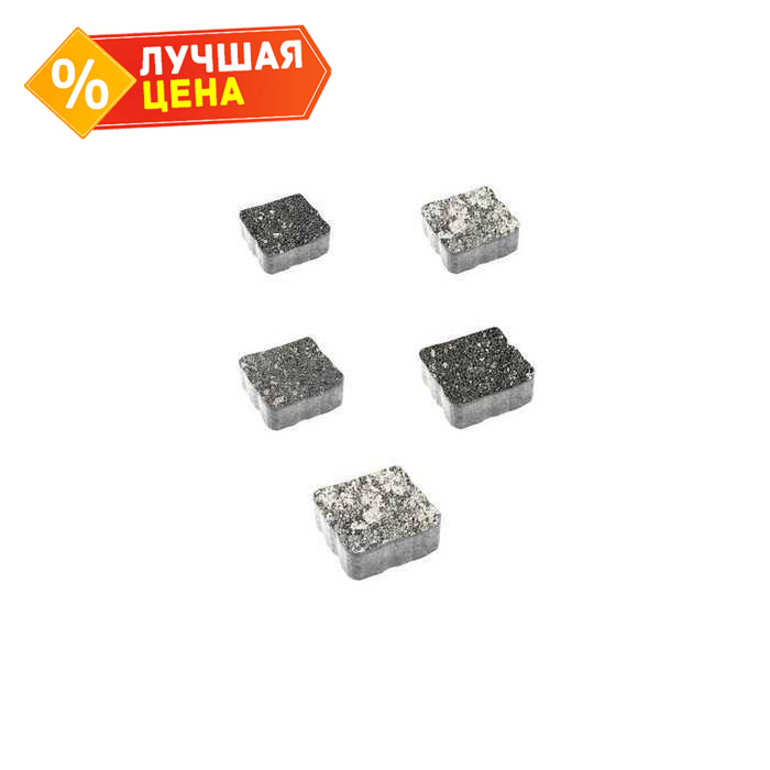 Плитка тротуарная Антик Б.3.А.6 Листопад гладкий Антрацит