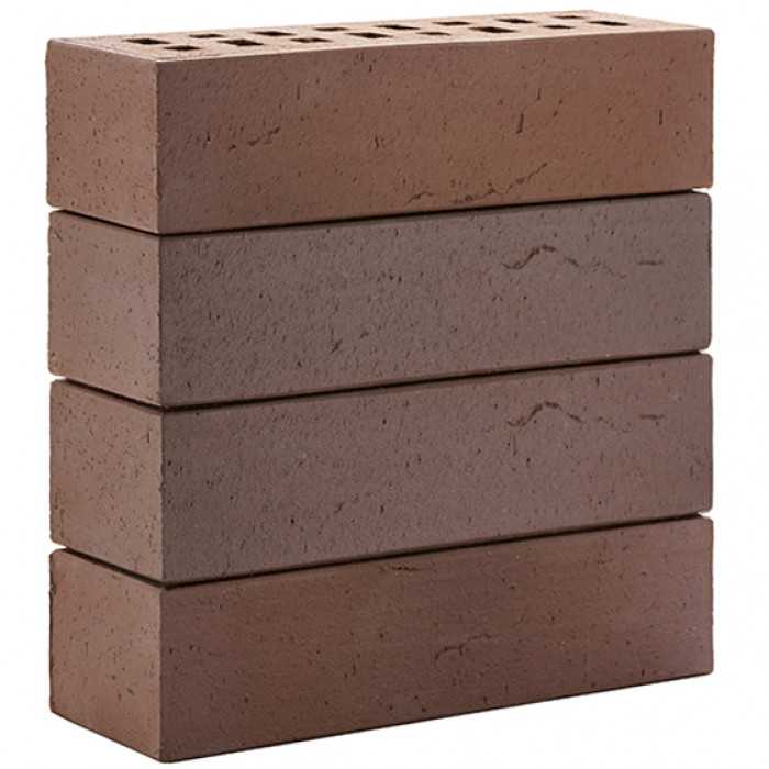 Кирпич клинкерный ЛСР темно-терракотовый флэш Антверпен винтаж, M300, 250х85х65 мм