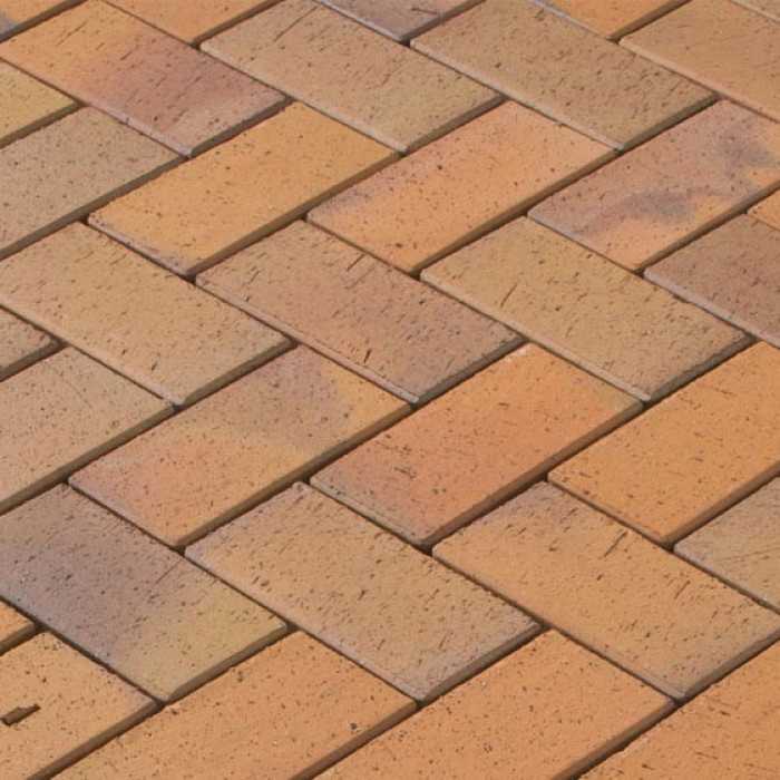 Тротуарная клинкерная брусчатка Vandersanden Radeberg оранжевая, 200х100х52 мм